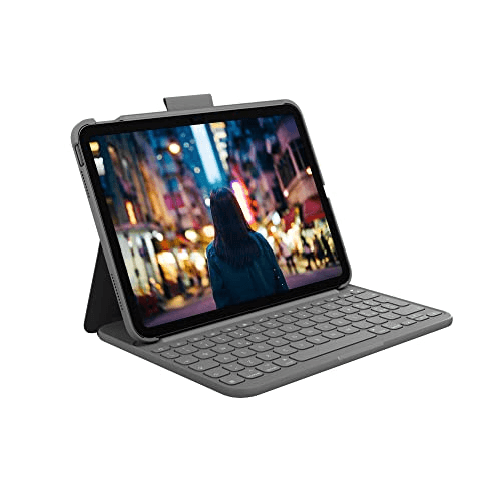 Logitech-Slim-Folio-con-Tastiera-per-iPad--10ª-Generazione----Grigio