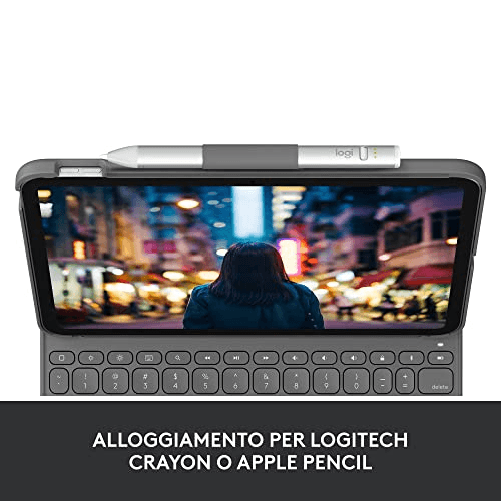 Logitech-Slim-Folio-con-Tastiera-per-iPad--10ª-Generazione----Grigio