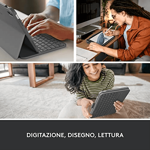 Logitech-Slim-Folio-con-Tastiera-per-iPad--10ª-Generazione----Grigio