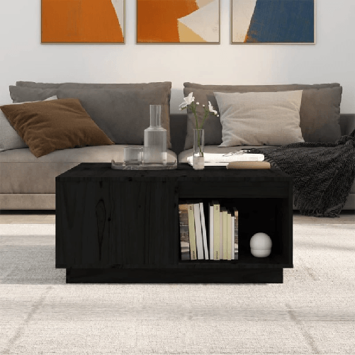 Tavolino-da-Salotto-Nero-80x81x365-cm-Legno-Massello-di-Pino