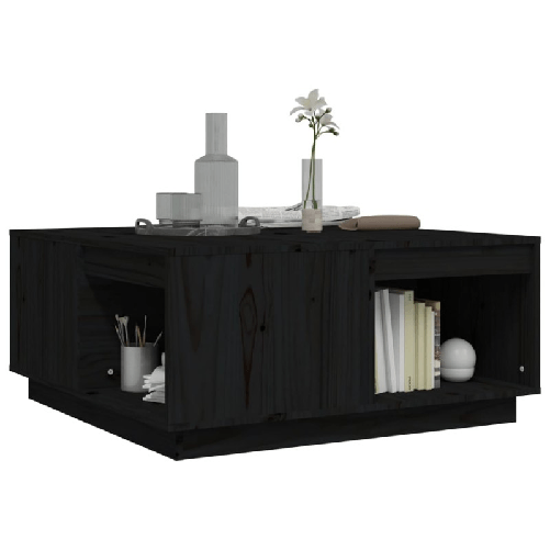 Tavolino-da-Salotto-Nero-80x81x365-cm-Legno-Massello-di-Pino