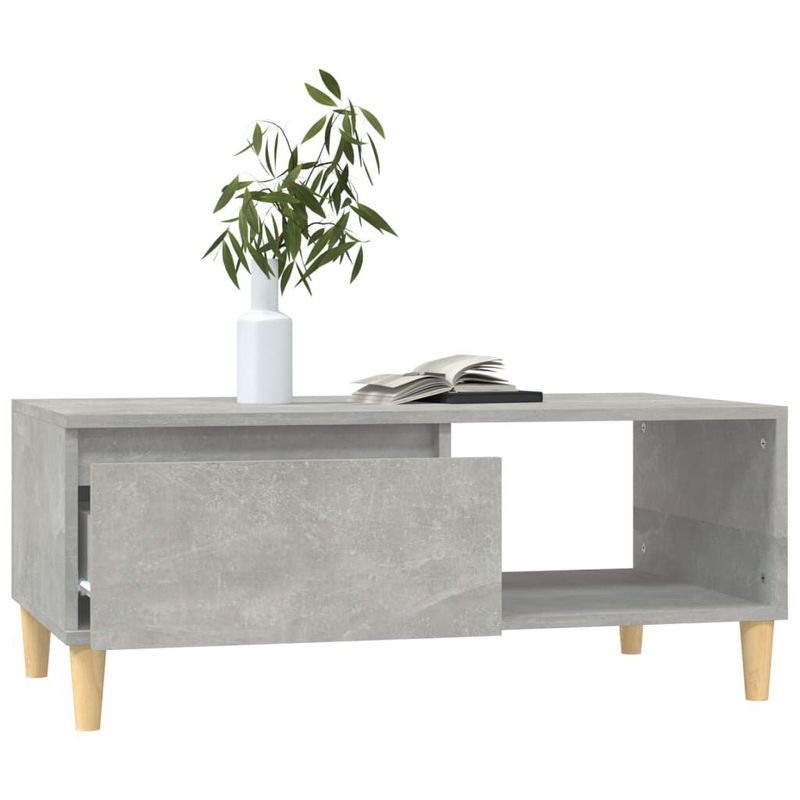Tavolino-Salotto-Grigio-Cemento-90x50x365-cm-Legno-Multistrato