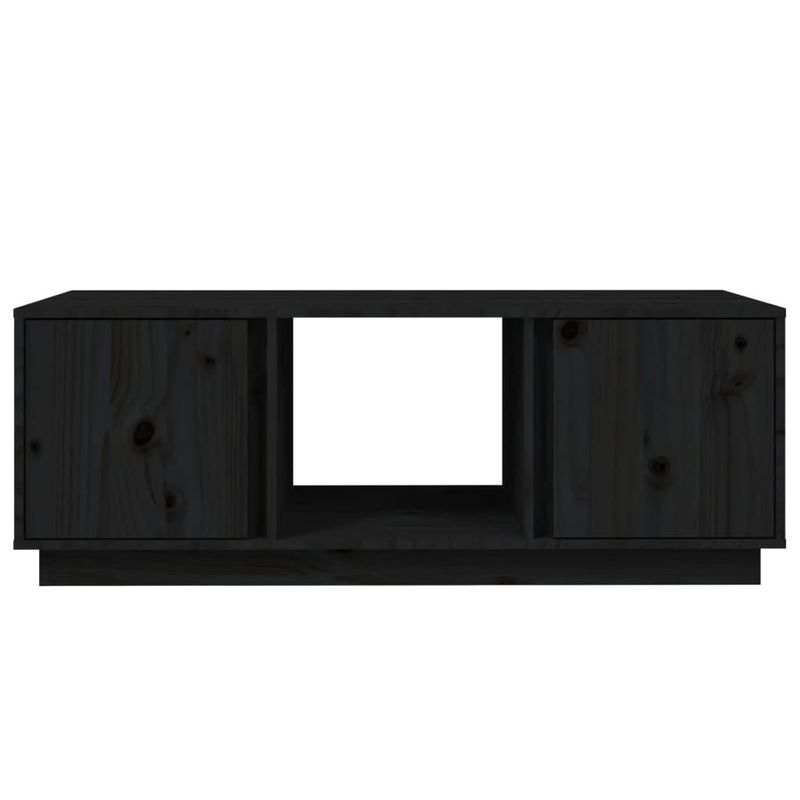 Tavolino-da-Salotto-Nero-110x50x40-cm-Legno-Massello-di-Pino