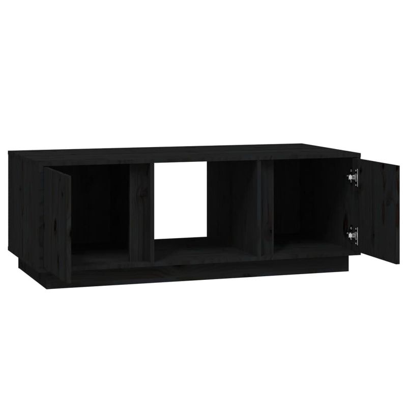 Tavolino-da-Salotto-Nero-110x50x40-cm-Legno-Massello-di-Pino