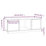 Tavolino-da-Salotto-Nero-110x50x40-cm-Legno-Massello-di-Pino