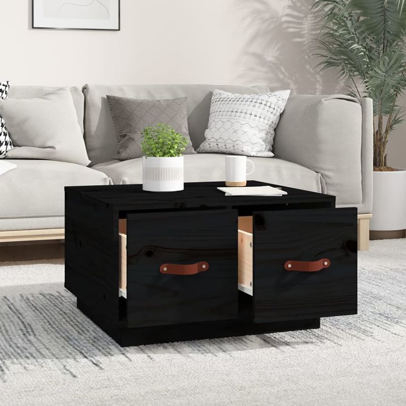 Tavolino-da-Salotto-Nero-60x53x35-cm-Legno-Massello-di-Pino