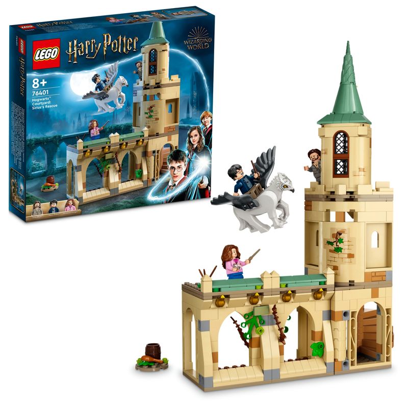 LEGO-Harry-Potter-76401-Cortile-di-Hogwarts--il-Salvataggio-di-Sirius-Castello-Giocattolo-con-Ippogrifo-Fierobecco