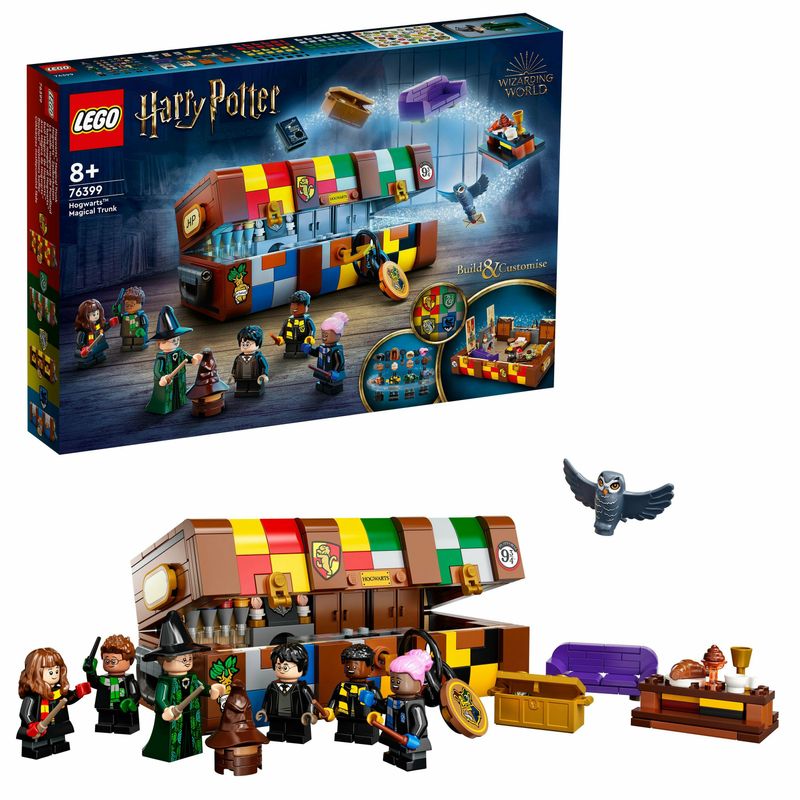 LEGO-Harry-Potter-76399-Il-Baule-Magico-di-Hogwarts-Idea-Regalo-Personalizzabile-Stemmi-Case-Cappello-Parlante-e-Gufo