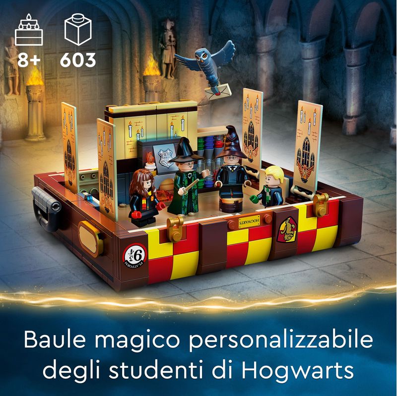 LEGO-Harry-Potter-76399-Il-Baule-Magico-di-Hogwarts-Idea-Regalo-Personalizzabile-Stemmi-Case-Cappello-Parlante-e-Gufo