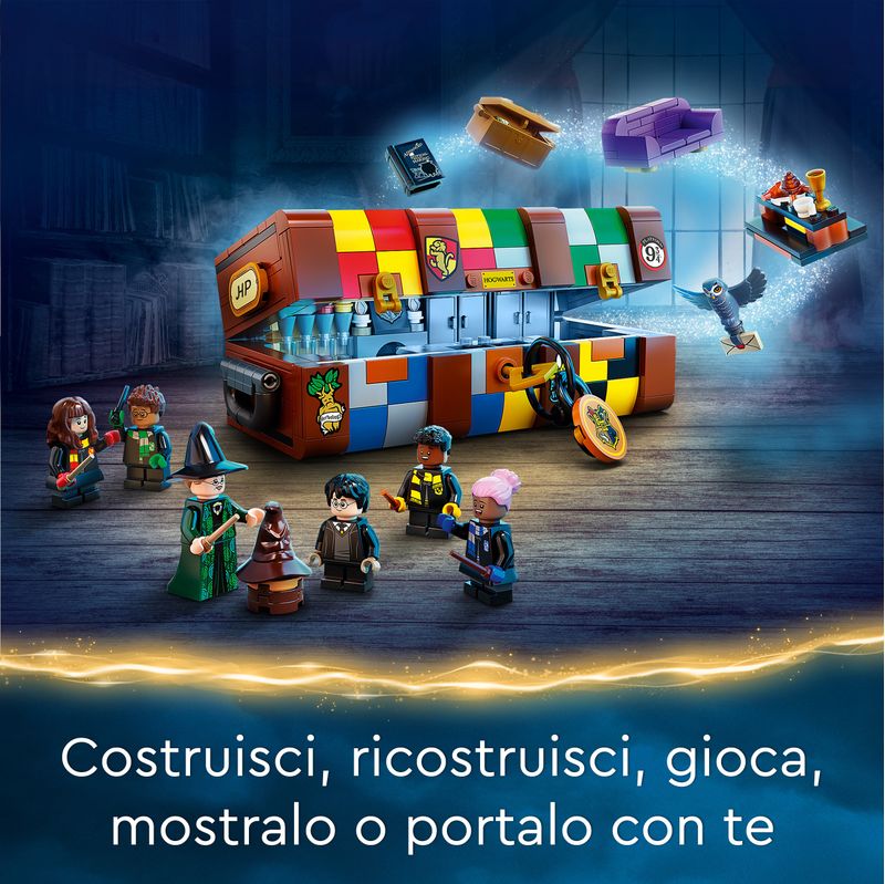 LEGO-Harry-Potter-76399-Il-Baule-Magico-di-Hogwarts-Idea-Regalo-Personalizzabile-Stemmi-Case-Cappello-Parlante-e-Gufo
