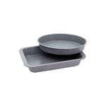 Set 2 Rostier Ovale e Rettangolare 36X24 e 34X24 cm in Carbon Steel Antiaderente