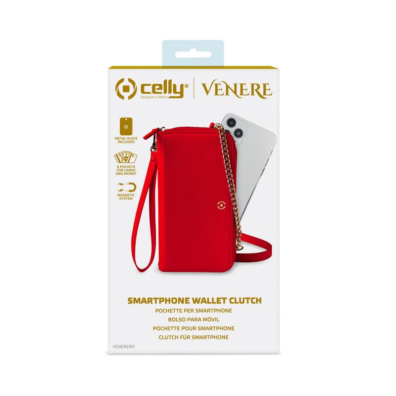 Celly-Venere-custodia-per-cellulare-165-cm--6.5---Custodia-a-borsellino-Rosso