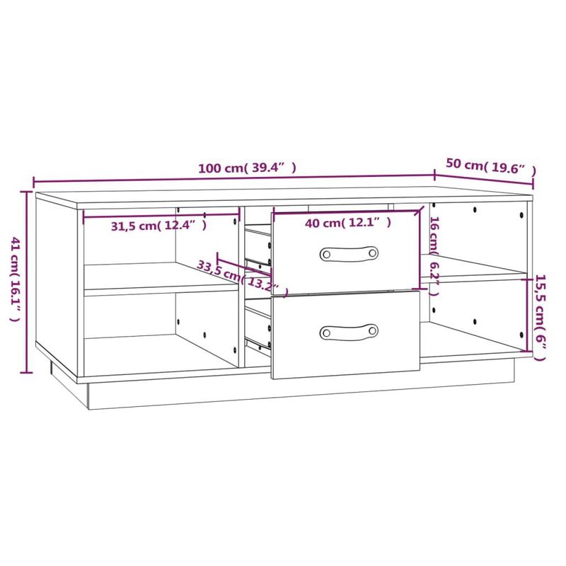 Tavolino-da-Salotto-Bianco-100x50x41-cm-Legno-Massello-di-Pino