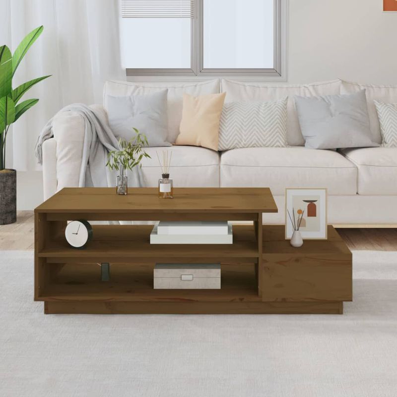 Tavolino-da-Salotto-Miele-120x50x405-cm-Legno-Massello-di-Pino