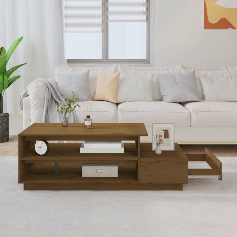 Tavolino-da-Salotto-Miele-120x50x405-cm-Legno-Massello-di-Pino