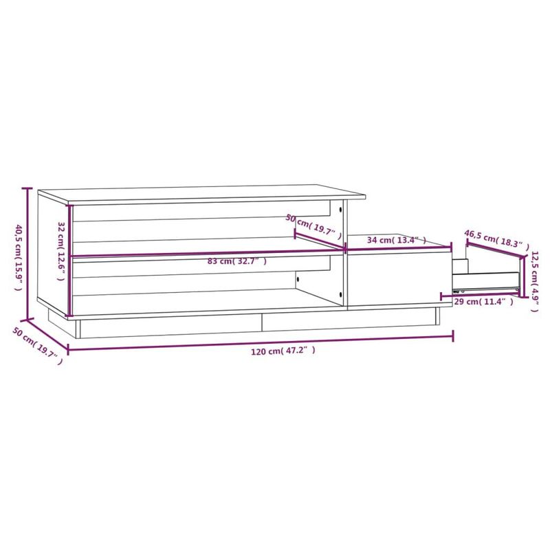 Tavolino-da-Salotto-Miele-120x50x405-cm-Legno-Massello-di-Pino