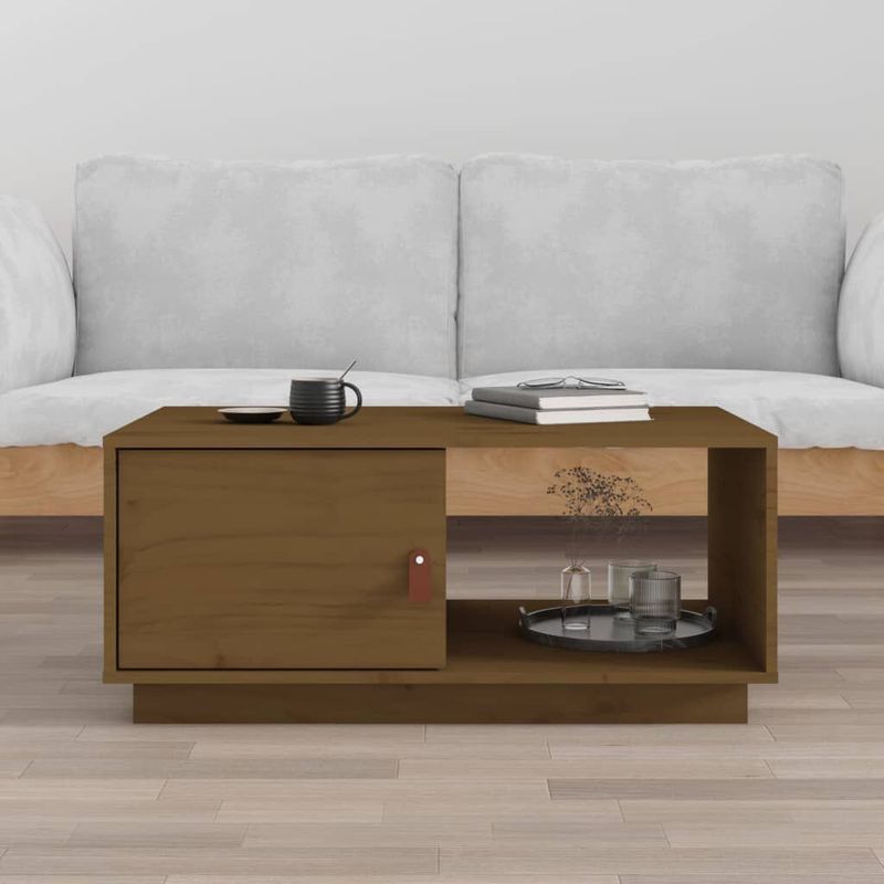 Tavolino-da-Salotto-Miele-80x50x355-cm-Legno-Massello-di-Pino