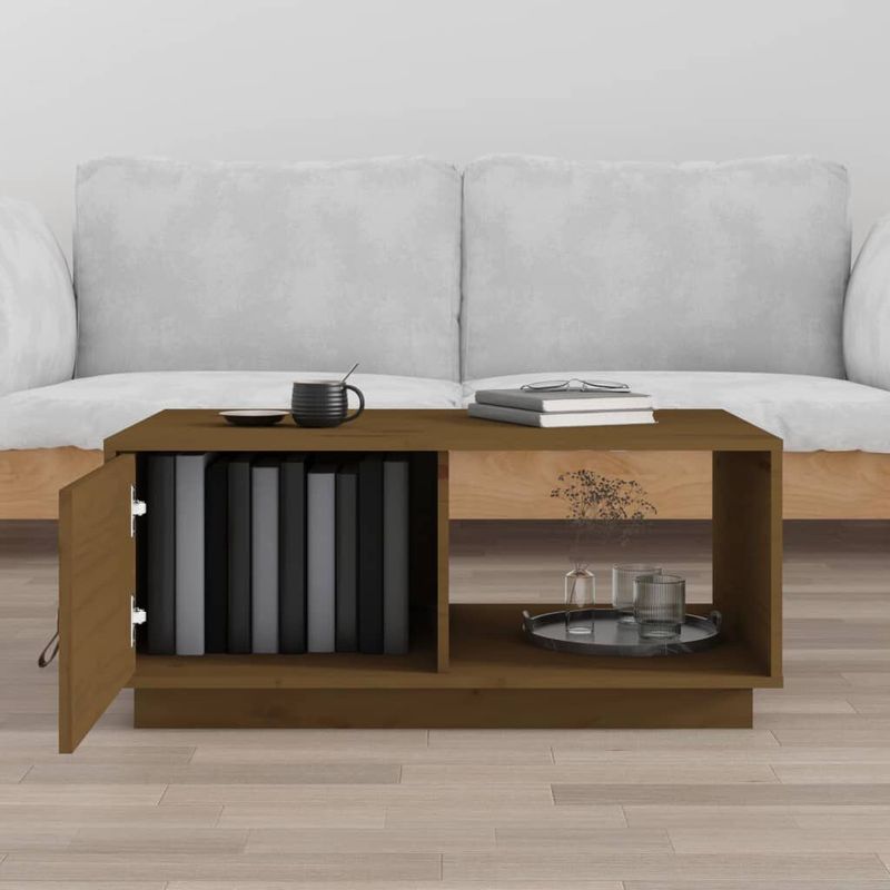 Tavolino-da-Salotto-Miele-80x50x355-cm-Legno-Massello-di-Pino