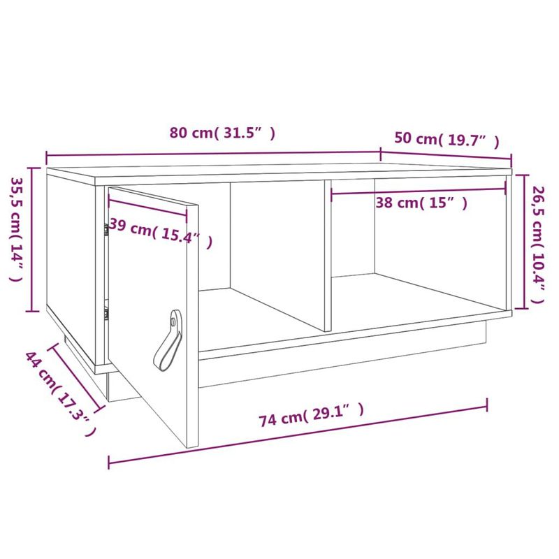 Tavolino-da-Salotto-Miele-80x50x355-cm-Legno-Massello-di-Pino