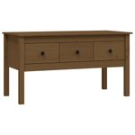 Tavolino-da-Salotto-Miele-102x49x55cm-in-Legno-Massello-di-Pino