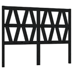 Testiera-per-Letto-Nera-126x4x100-cm-in-Legno-Massello-di-Pino