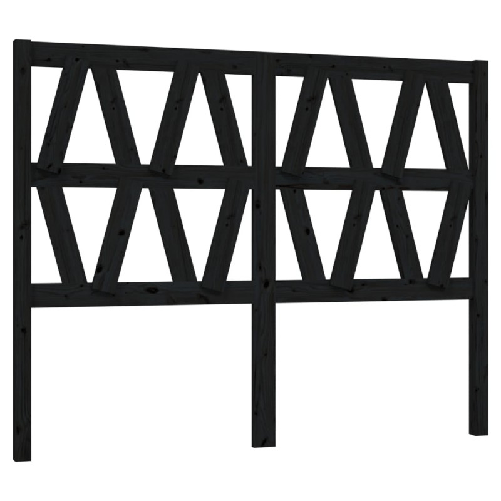 Testiera-per-Letto-Nera-126x4x100-cm-in-Legno-Massello-di-Pino