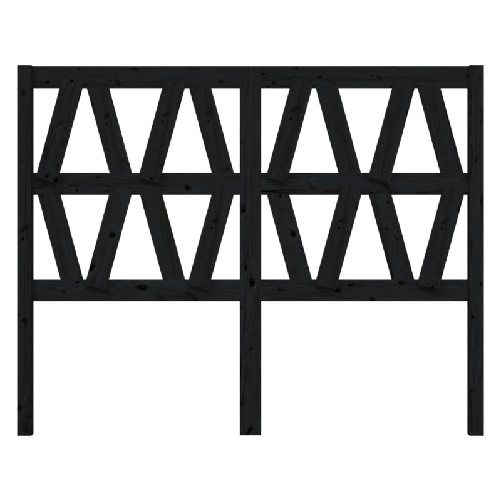 Testiera-per-Letto-Nera-126x4x100-cm-in-Legno-Massello-di-Pino