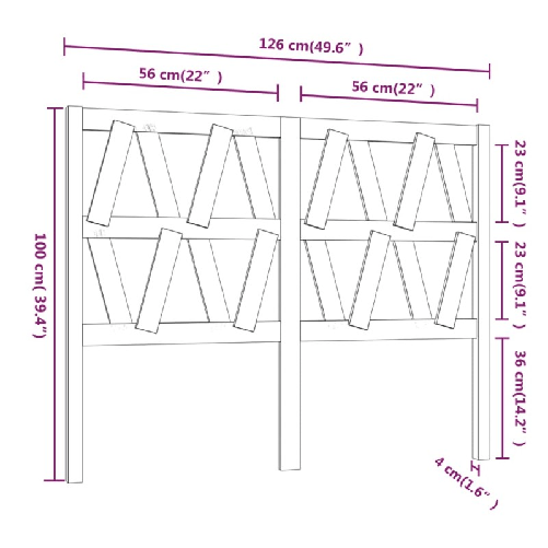 Testiera-per-Letto-Nera-126x4x100-cm-in-Legno-Massello-di-Pino