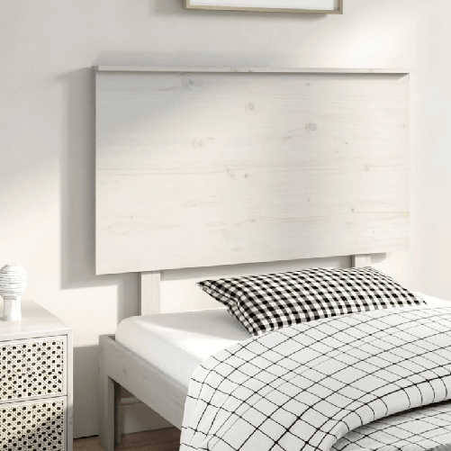 Testiera-per-Letto-Bianca-104x6x825-cm-Legno-Massello-di-Pino