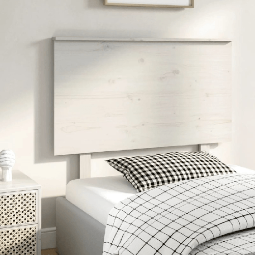 Testiera-per-Letto-Bianca-104x6x825-cm-Legno-Massello-di-Pino