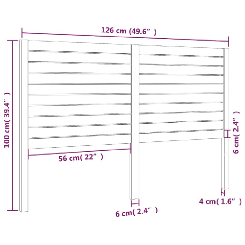 Testiera-per-Letto-Nera-126x4x100-cm-in-Legno-Massello-di-Pino