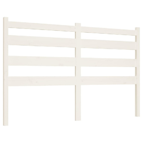 Testiera-per-Letto-Bianca-206x4x100-cm-Legno-Massello-di-Pino