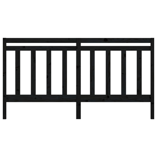 Testiera-per-Letto-Nera-206x4x100-cm-in-Legno-Massello-di-Pino