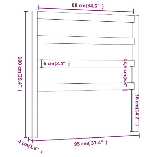 Testiera-per-Letto-Bianca-95x4x100-cm-in-Legno-Massello-di-Pino
