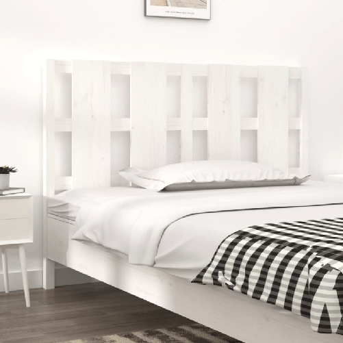 Testiera-per-Letto-Bianca-1255x4x100-cm-Legno-Massello-di-Pino
