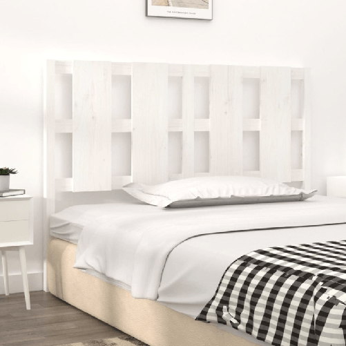 Testiera-per-Letto-Bianca-1255x4x100-cm-Legno-Massello-di-Pino