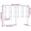 Testiera-per-Letto-Bianca-1255x4x100-cm-Legno-Massello-di-Pino