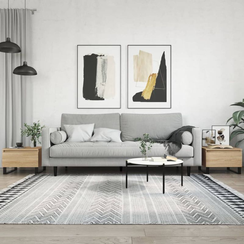 Tavolini-Salotto-2pz-Rovere-Sonoma-50x46x35cm-Legno-Multistrato