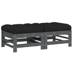 vidaXL-Poggiapiedi-Giardino-con-Cuscini-2pz-Legno-Massello-Pino-Grigio