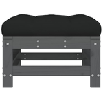 vidaXL-Poggiapiedi-Giardino-con-Cuscini-2pz-Legno-Massello-Pino-Grigio