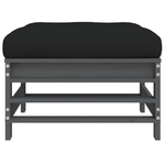 vidaXL-Poggiapiedi-Giardino-con-Cuscini-2pz-Legno-Massello-Pino-Grigio
