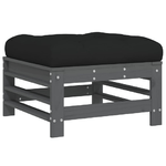 vidaXL-Poggiapiedi-Giardino-con-Cuscini-2pz-Legno-Massello-Pino-Grigio