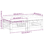 vidaXL-Poggiapiedi-Giardino-con-Cuscini-2pz-Legno-Massello-Pino-Grigio