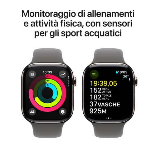 Apple-Watch-Series-10-Serie-10-GPS---Cellular-46mm-Cassa-in-Titanio-con-Stone-Grey-Sport-Band---S-M