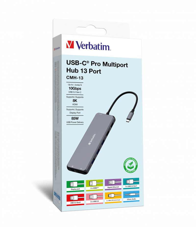 Verbatim-CMH-13-USB-tipo-C-10000-Mbit-s-Argento