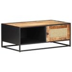 vidaXL-Tavolino-da-Salotto-90x50x35-cm-Legno-di-Mango-Grezzo-e-Canna