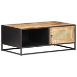 vidaXL-Tavolino-da-Salotto-90x50x35-cm-Legno-di-Mango-Grezzo-e-Canna