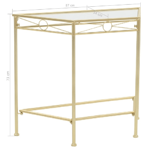vidaXL-Tavolino-Vintage-in-Metallo-87x34x73-cm-Oro