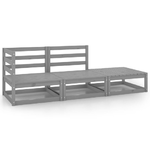 vidaXL-Set-Divani-da-Giardino-3-pz-Grigio-in-Legno-Massello-di-Pino