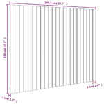 vidaXL-Testiera-da-Parete-Nera-1465x3x110cm-in-Legno-Massello-di-Pino